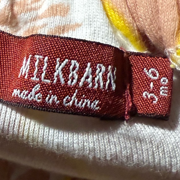 Milkbarn Grapefruit Organic Cotton Dress & Legging Set 3-6 Months - Picture 4 of 5